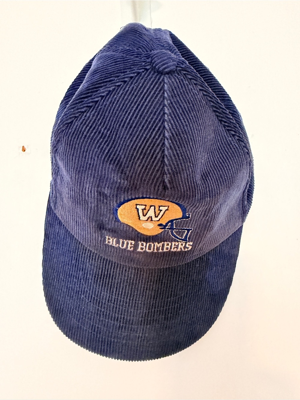 Vintage Navy Corduroy Blue Bombers Cap with Gold Logo